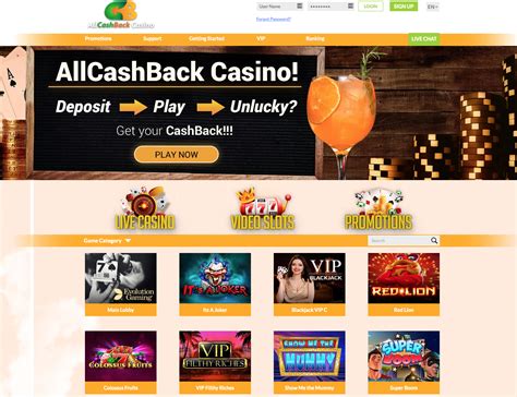 all cashback casino bonus code